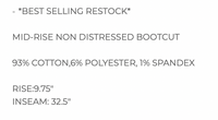 NON Distressed Boot Cut - ETA 10/28 - JUDY BLUE