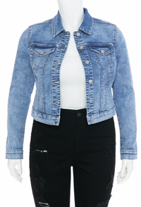 Classic Slim Fit Jean Jacket 1X-3X