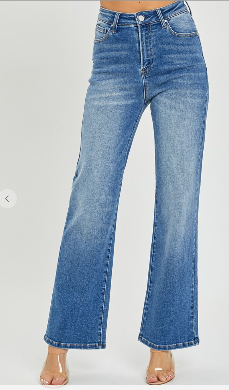 High Rise Relaxed Straight Risen Jean