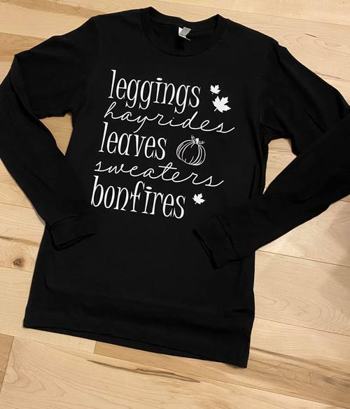 Leggings-Hayrides-Leaves-Sweaters- Bonfires L/S