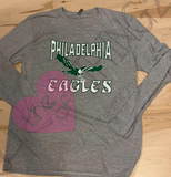 Philadelphia Eagles Vintage Green/White L/S -DTG