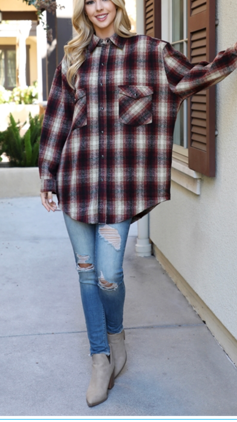 Snap Button Flannel ( MY FAVE )