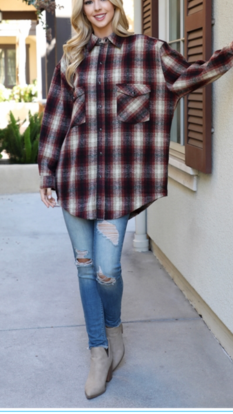 Snap Button Flannel ( MY FAVE )