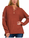 Button Sweater Henley - 7 Colors