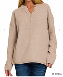 Button Sweater Henley - 7 Colors