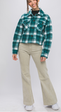 Casual Plaid Button Up Flannel W/Front Pockets