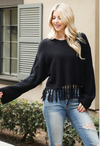 Textured Tassel Crop  (2 colors)