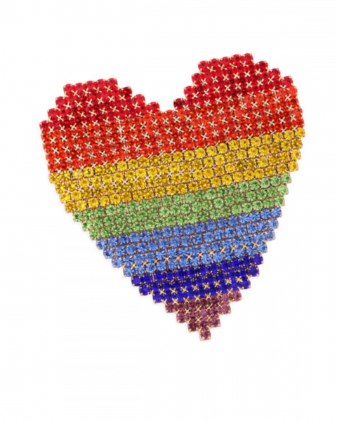 Bling Heart Rainbow Pin