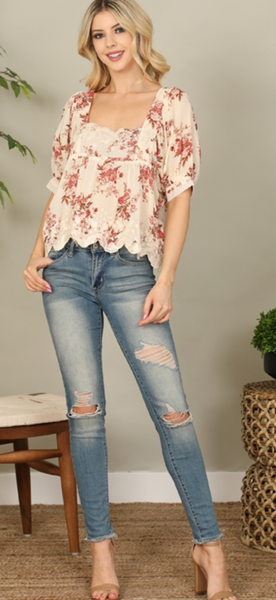 Lace and Floral Hem