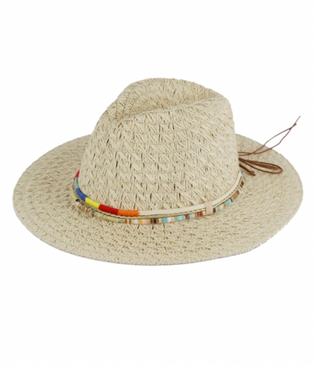 Oversized Beach Hat W/ Braided Accent