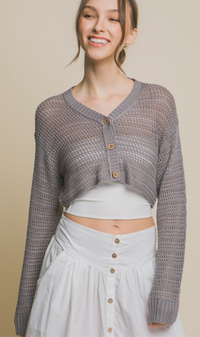 Knit Crop Button Up (More colors)