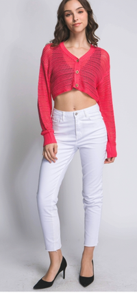 Restock of Knit Crop Button Up (More colors)