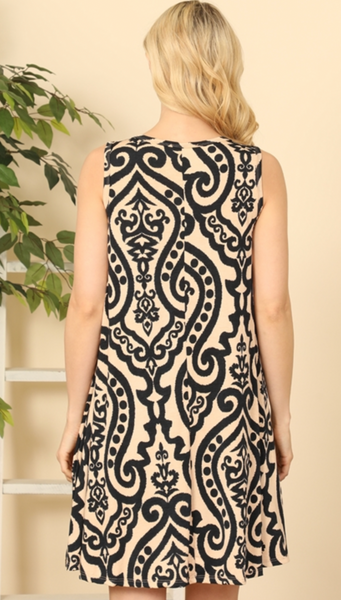 Damask Pocket Dress