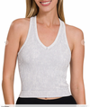 V-Neck Washed Padded Tank Restock - 6 Colors