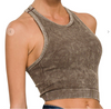 Washed Ribbed High-Rise Tank