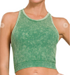 Washed Ribbed High-Rise Tank