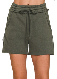 Fleece Raw Hem Shorts (3 colors)