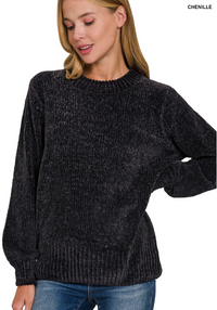 Round Neck Chenille Sweater