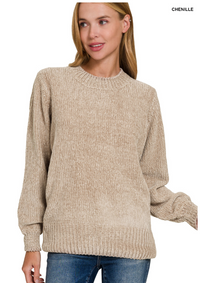 Round Neck Chenille Sweater