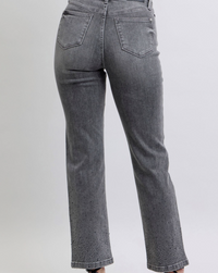 High Waisted Straight Leg Rhinestone Judy Blues - HWSLRJB