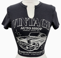 Vintage Auto Shop Crop Top