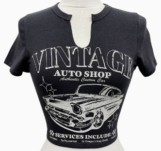 Vintage Auto Shop Crop Top