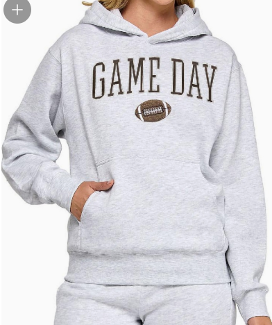 Fleece Hoodie With Game Day Embroidery