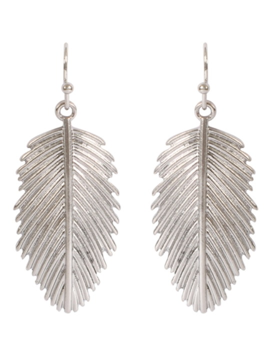 Palm Leaf Hook Earrings