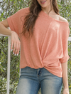 Twisted Dolman Waffle Top