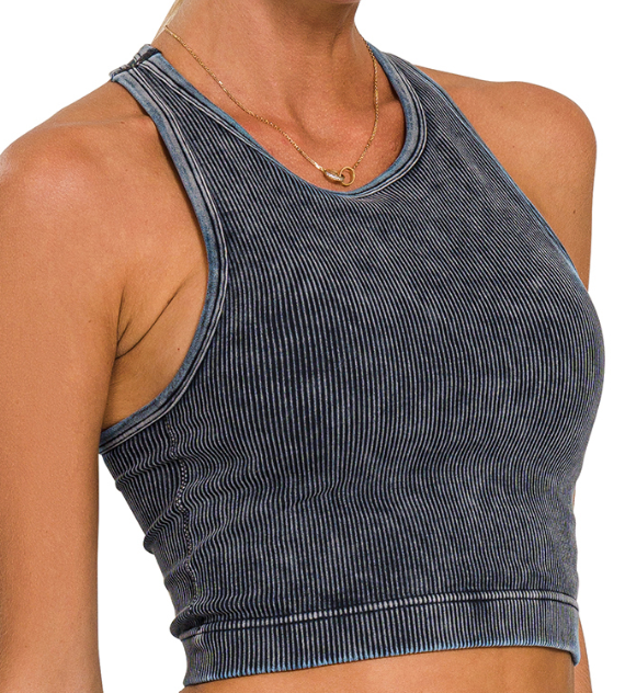 Ribbed Crop Tank w/ Padding