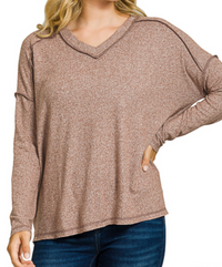 Dreamy Hi-Low Long Sleeve V-Neck