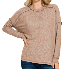 Dreamy Hi-Low Long Sleeve Round Neck