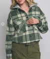 Plaid Shacket with Detachable Hood