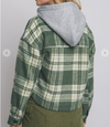 Plaid Shacket with Detachable Hood