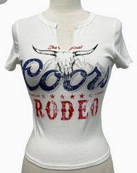 Coors Rodeo Notched V-Neck T-Shirt