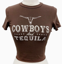 Cowboys & Tequila Western Baby Tee