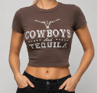 Cowboys & Tequila Western Baby Tee