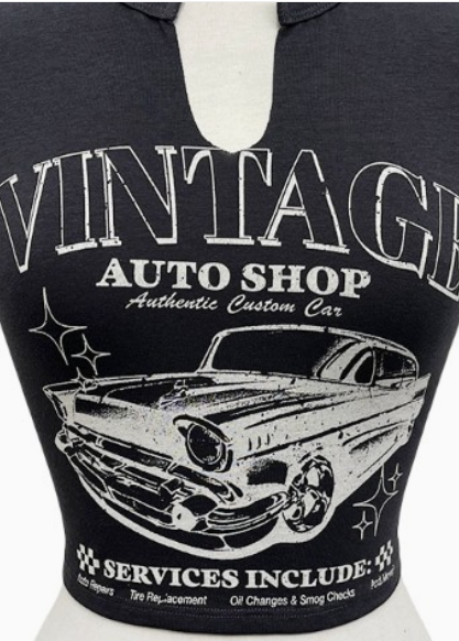 Vintage Auto Shop Crop Top