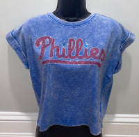 Phillies Vintage Washed More Cropped Tee