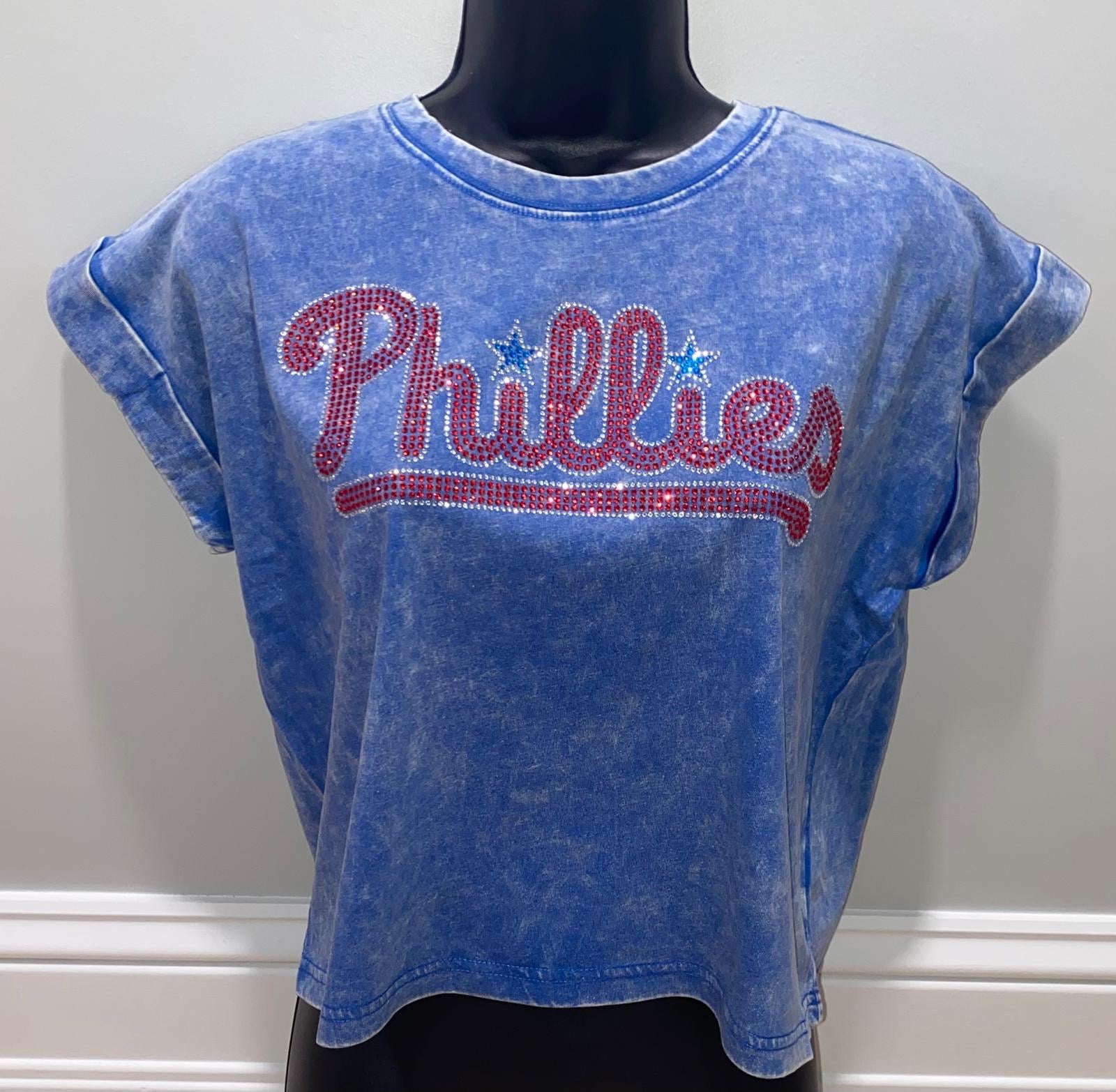 Phillies Vintage Washed More Cropped Tee