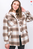 FINAL RESTOCK - Melanie Sherpa Lined Flannel Jacket Straight Hem