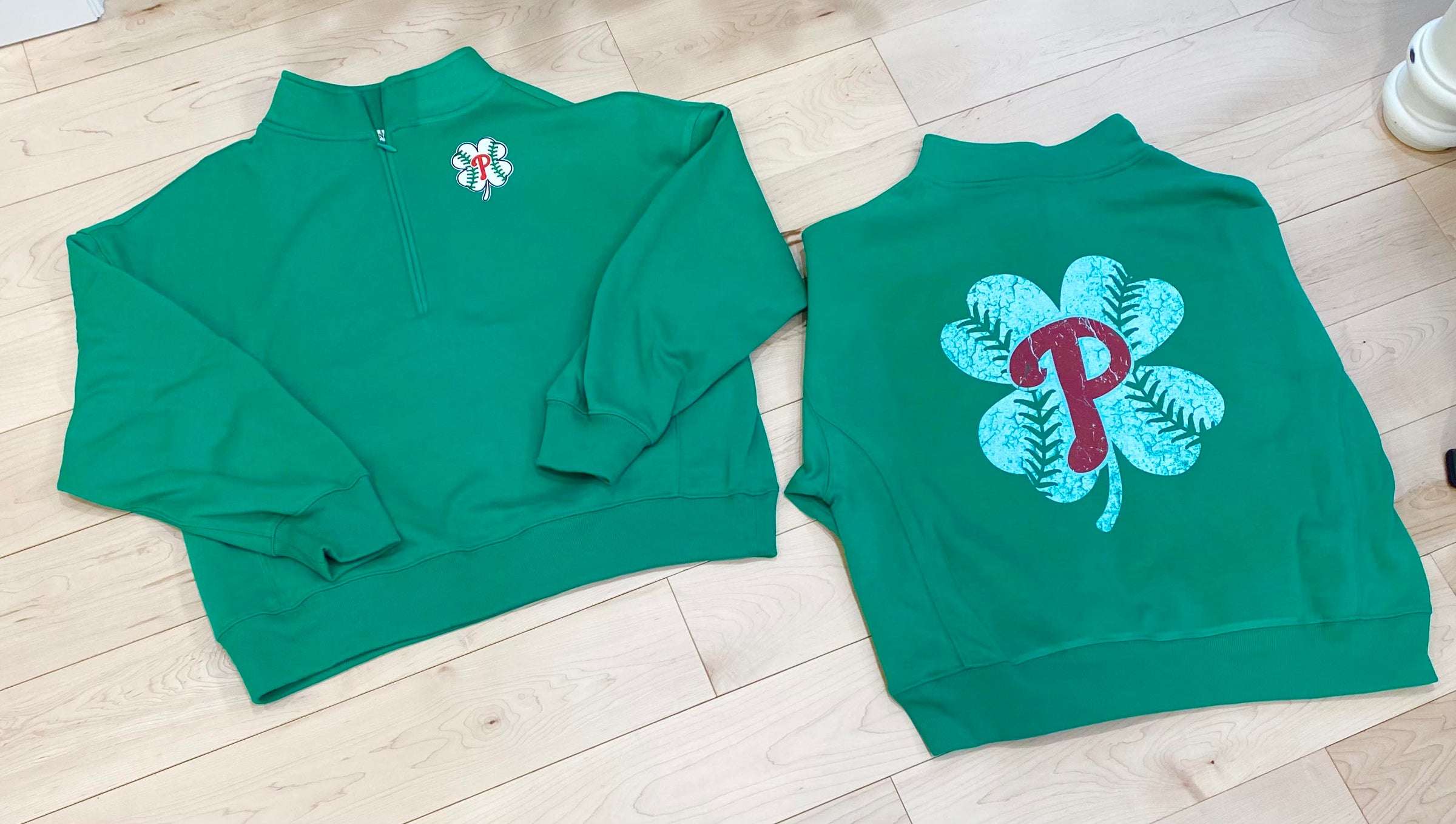 St. Patrick's Philly Half Zip Sweatshirt (Front & Back)