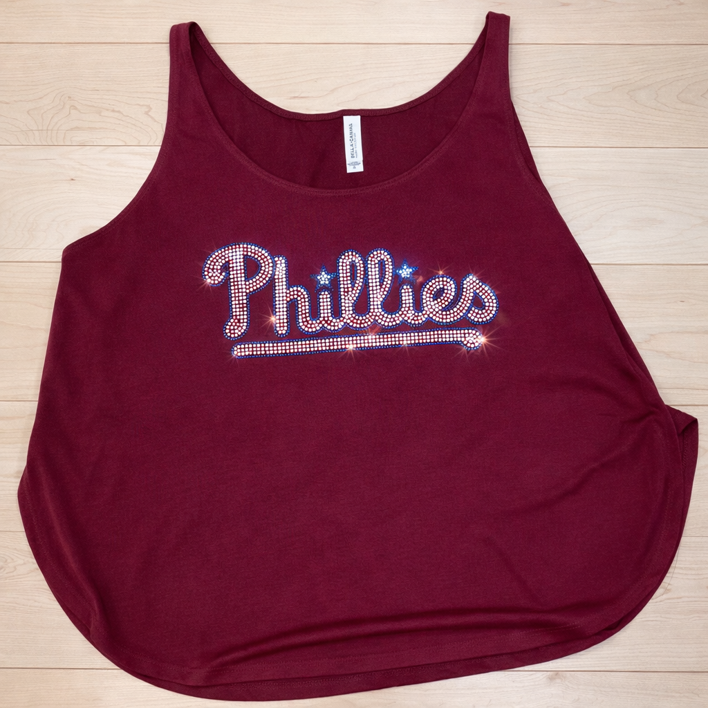 Burgundy Phillies Bling Tank