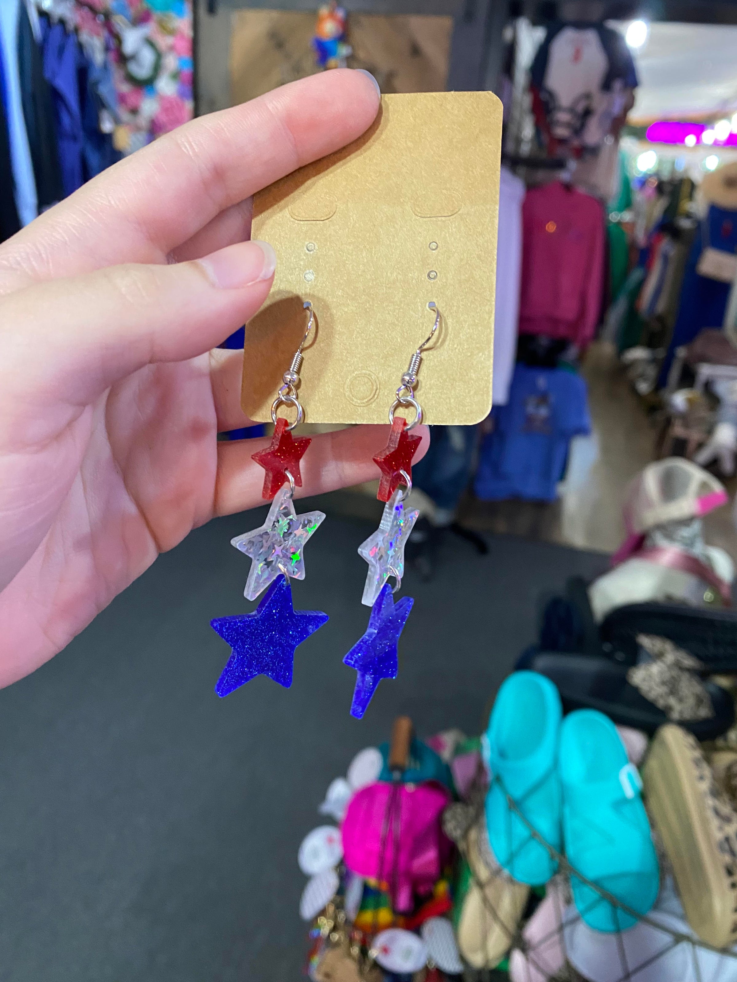 USA Starry Earrings