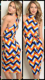 Multi Colored Chevron Pattern Dress