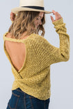 Knit Me Sweater W/  Open Back - More Colors