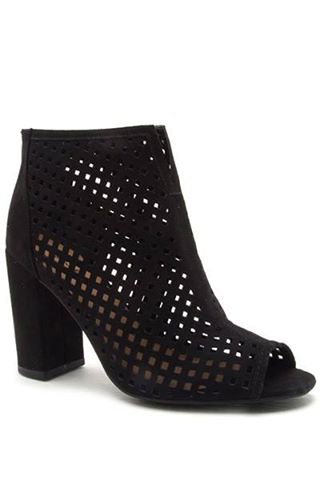 Suede Ankle Bootie- Black