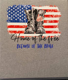 Home of the free, Because of the BRAVE!! HOODIE -TMF-( donation shirt, read the info below ) DTG