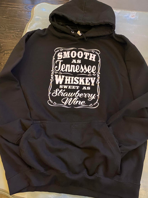 Smooth As Tennessee Whiskey - DTG- White Print Hoodie