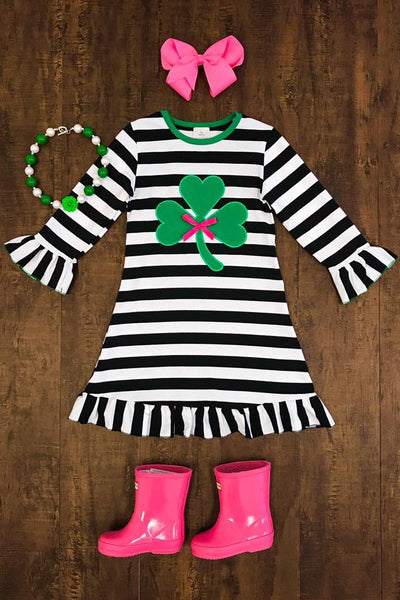 Striped Clover Ruffle Dress KIDS